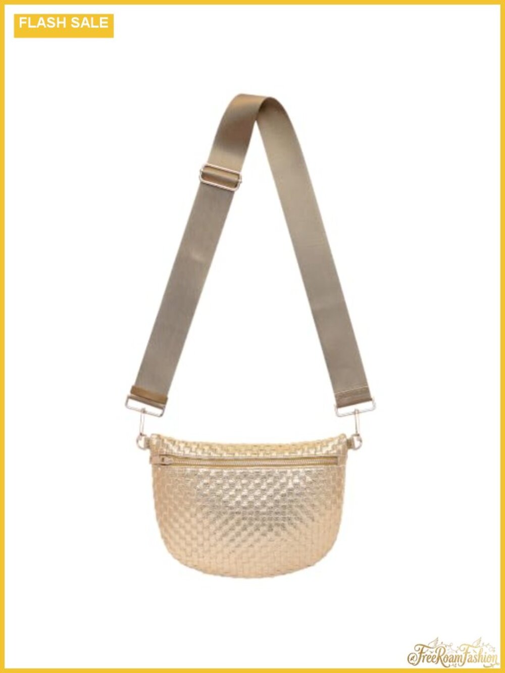 Woven Crossbody Bag Vegan Leather Checkered Bum Bag Sling Purse Travel